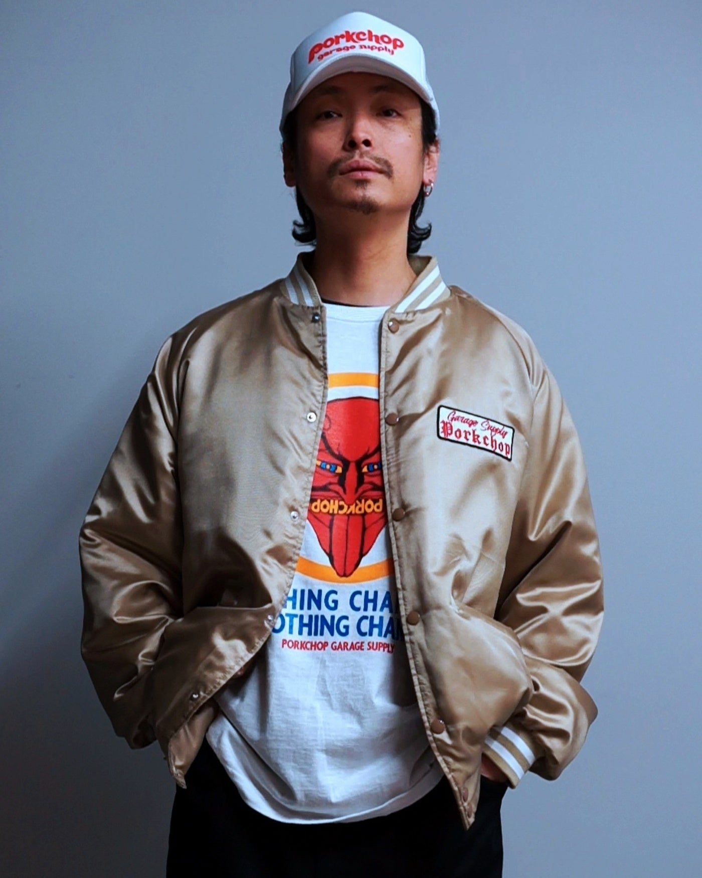 PORKCHOP | SATIN SPORT JKT - Gold