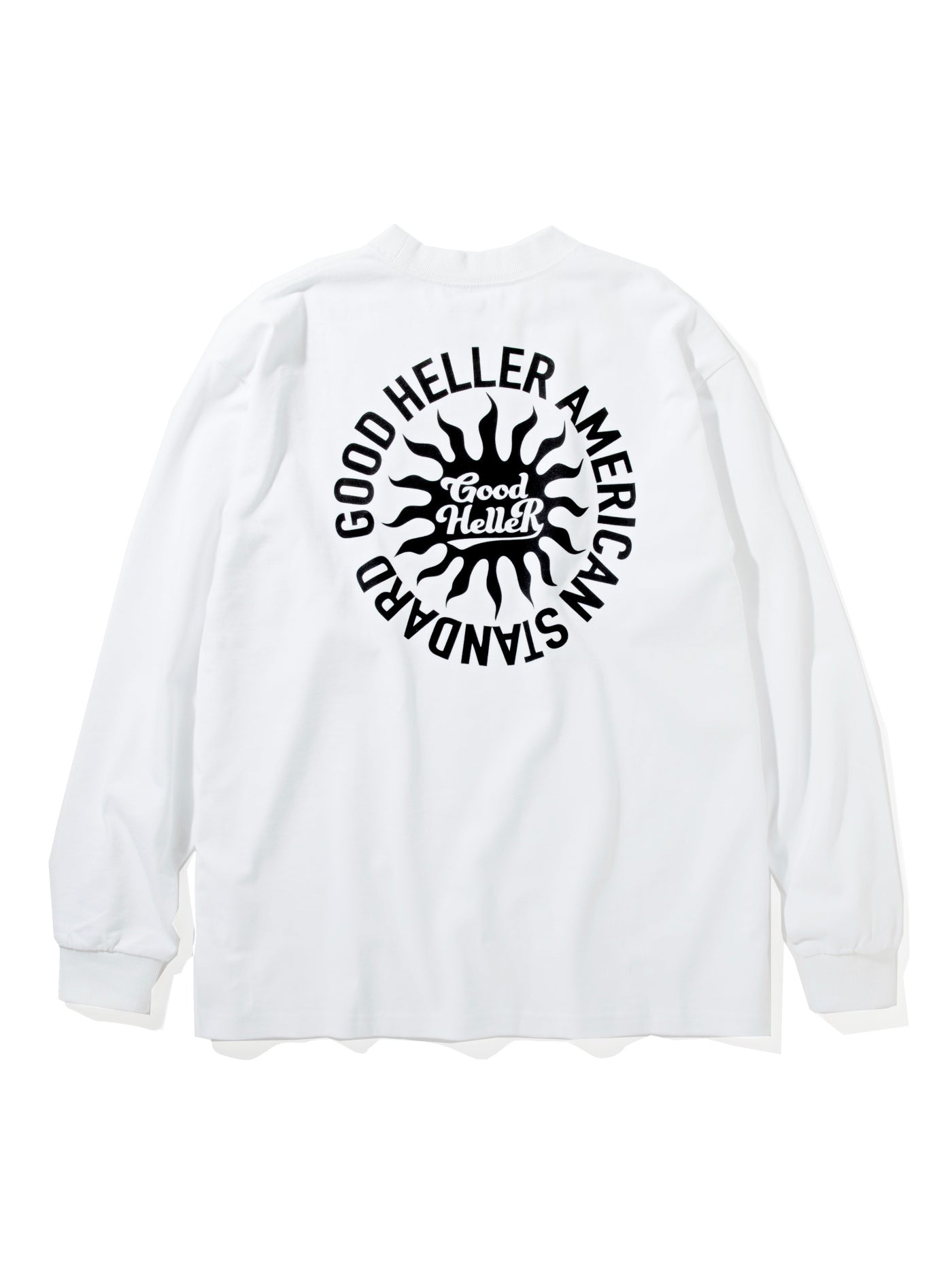 GOOD HELLER | SUN LOGO 9.5oz L/S T-SHIRT - White