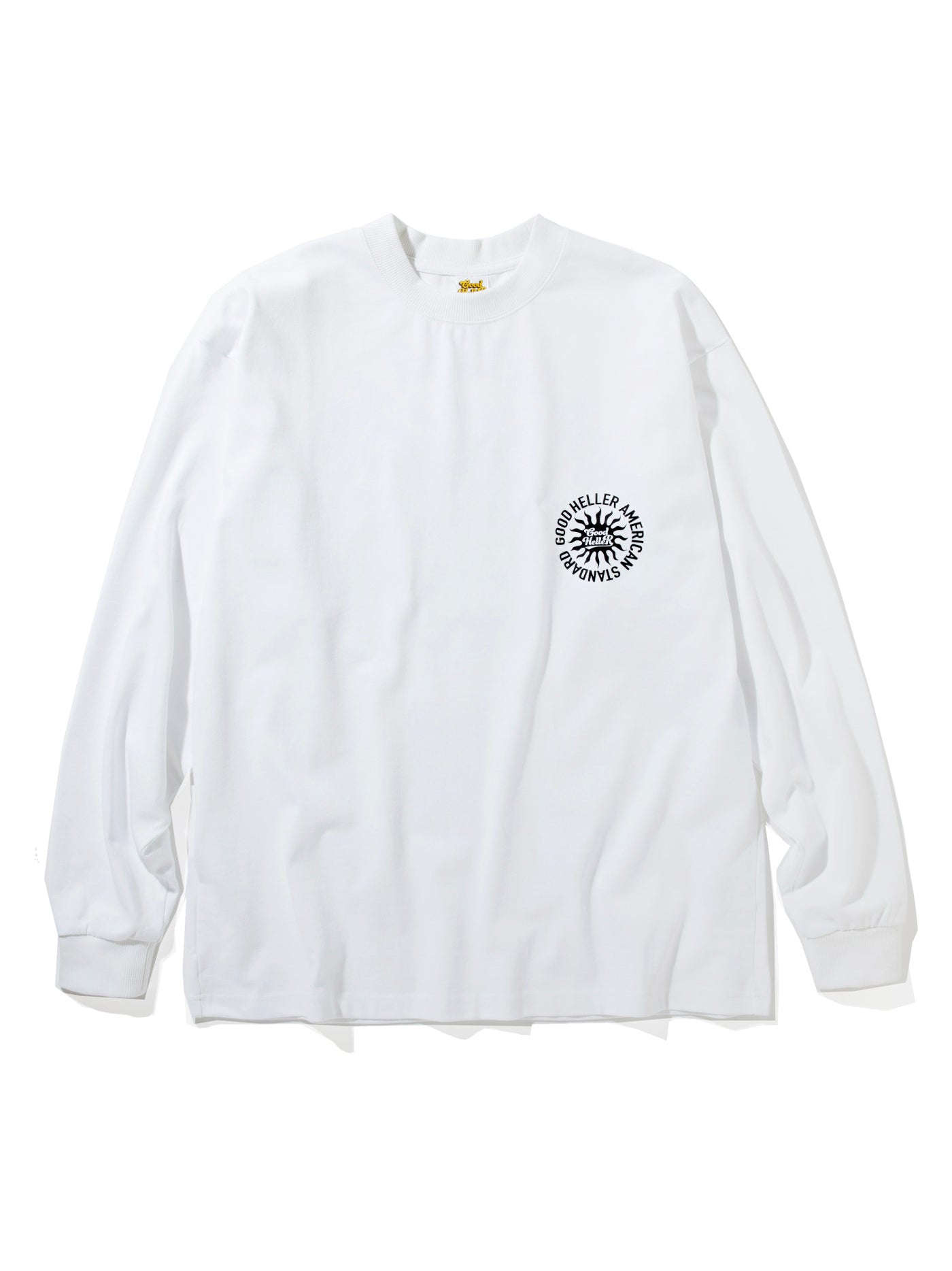 GOOD HELLER | SUN LOGO 9.5oz L/S T-SHIRT - White