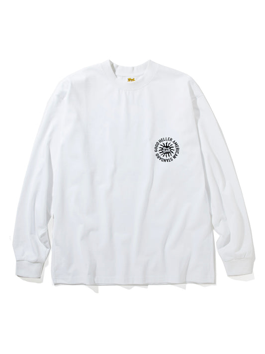GOOD HELLER | SUN LOGO 9.5oz L/S T-SHIRT - White