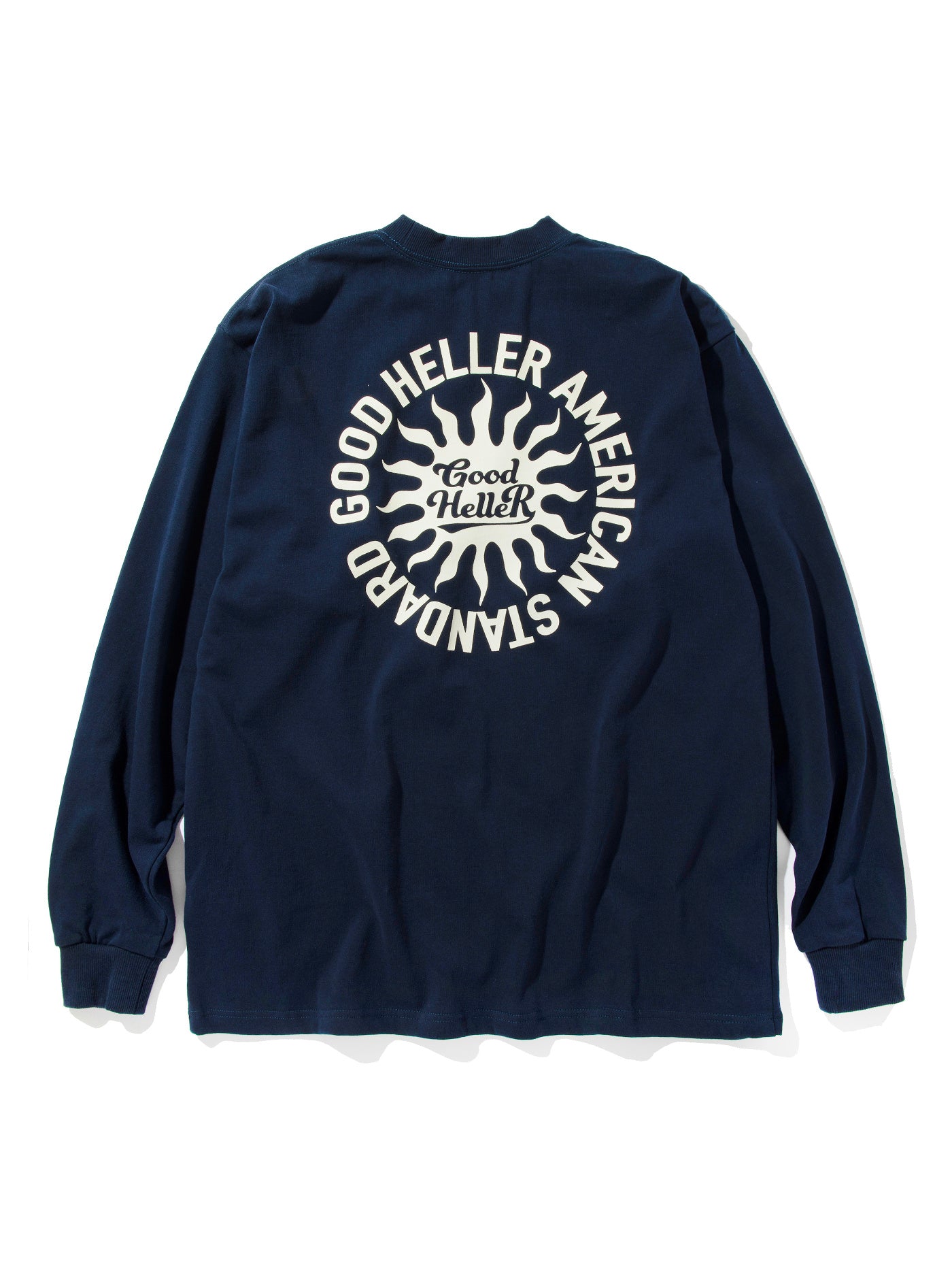 GOOD HELLER | SUN LOGO 9.5oz L/S T-SHIRT - Navy