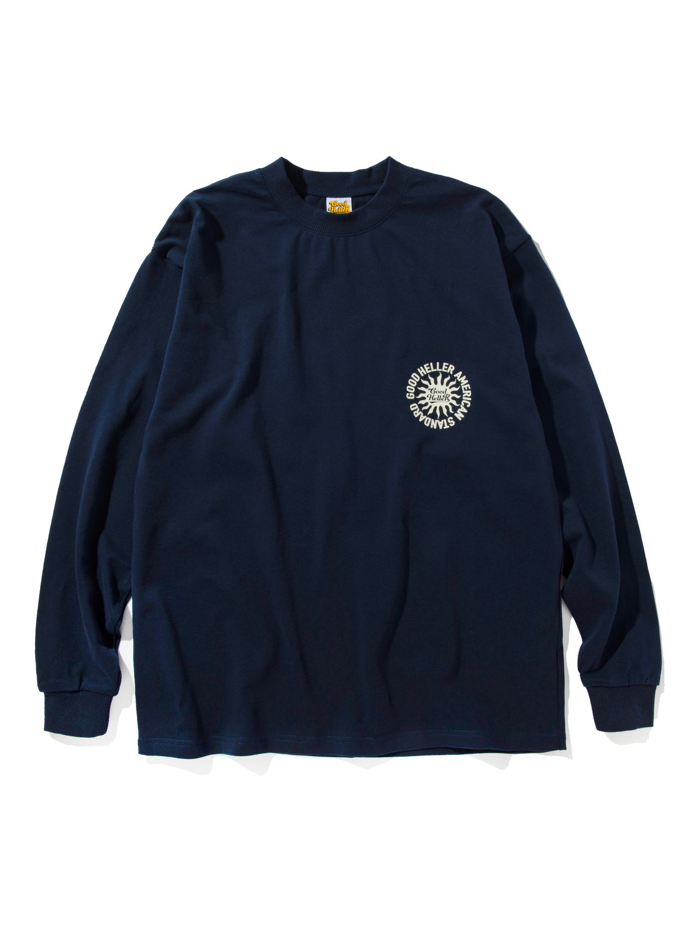 GOOD HELLER | SUN LOGO 9.5oz L/S T-SHIRT - Navy