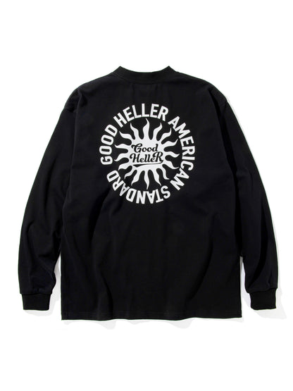 GOOD HELLER | SUN LOGO 9.5oz L/S T-SHIRT - Black