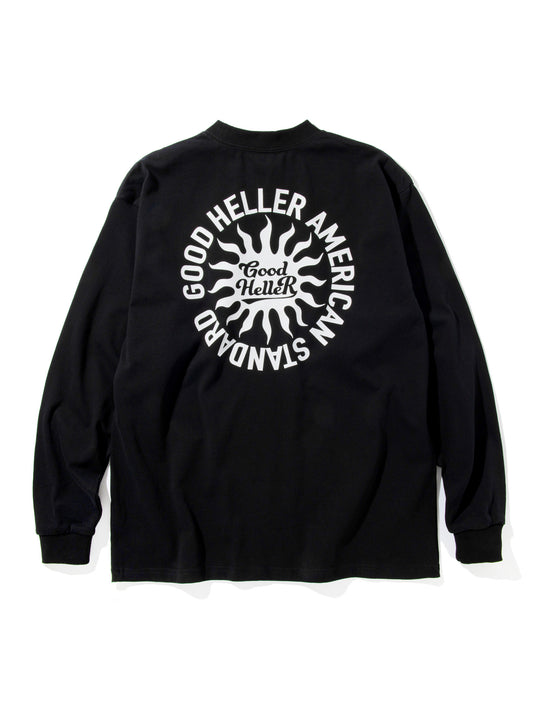 GOOD HELLER | SUN LOGO 9.5oz L/S T-SHIRT - Black