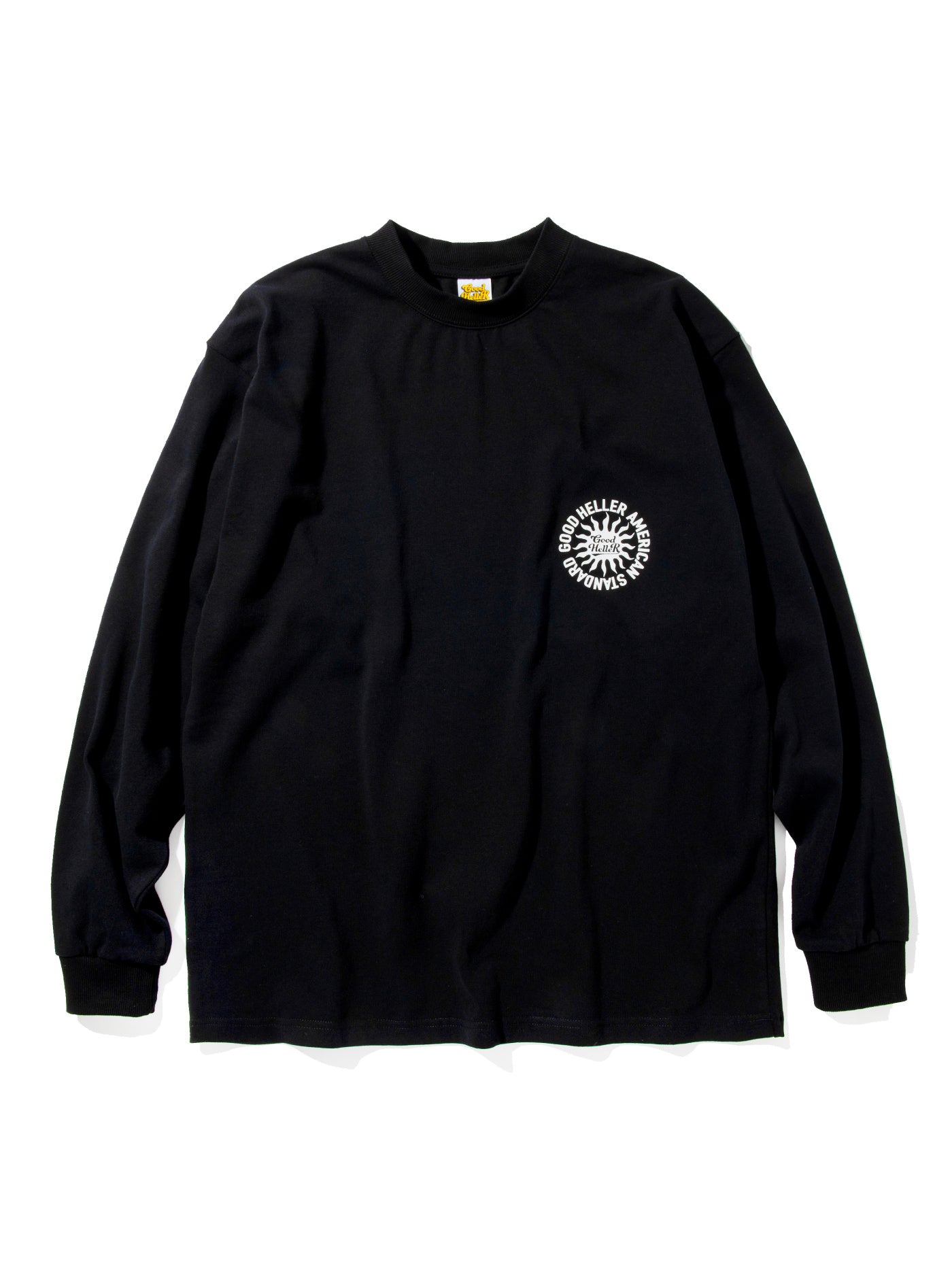 GOOD HELLER | SUN LOGO 9.5oz L/S T-SHIRT - Black