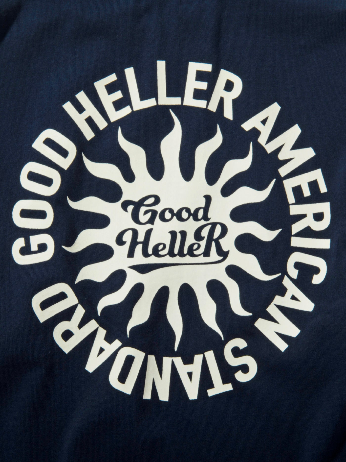 GOOD HELLER | SUN LOGO 9.5oz L/S T-SHIRT - Navy