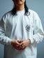 GOOD HELLER | SUN LOGO 9.5oz L/S T-SHIRT - White
