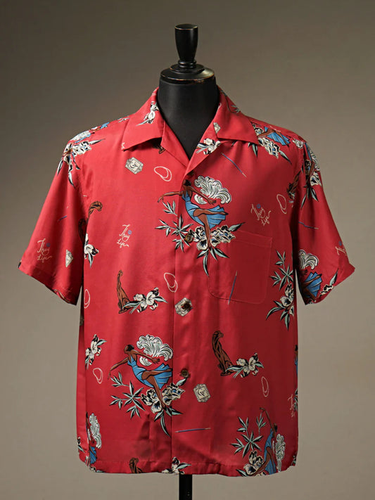 GANGSTERVILLE | LADY WITH PANTHER - S/S SHIRTS / GSV5108 - Red