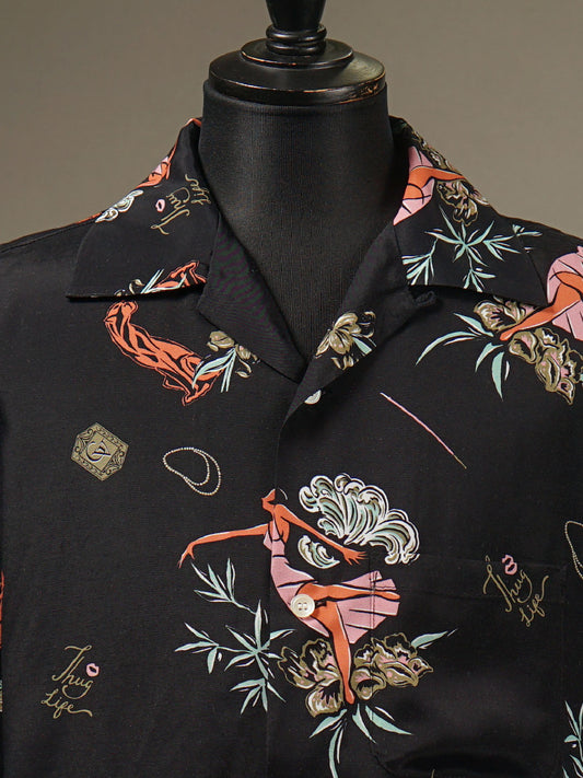 GANGSTERVILLE | LADY WITH PANTHER - S/S SHIRTS / GSV5108 - Black