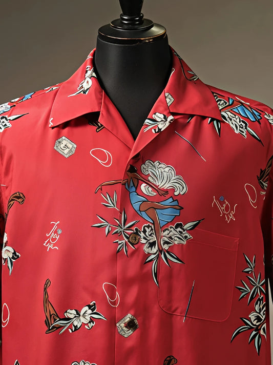 GANGSTERVILLE | LADY WITH PANTHER - S/S SHIRTS / GSV5108 - Red