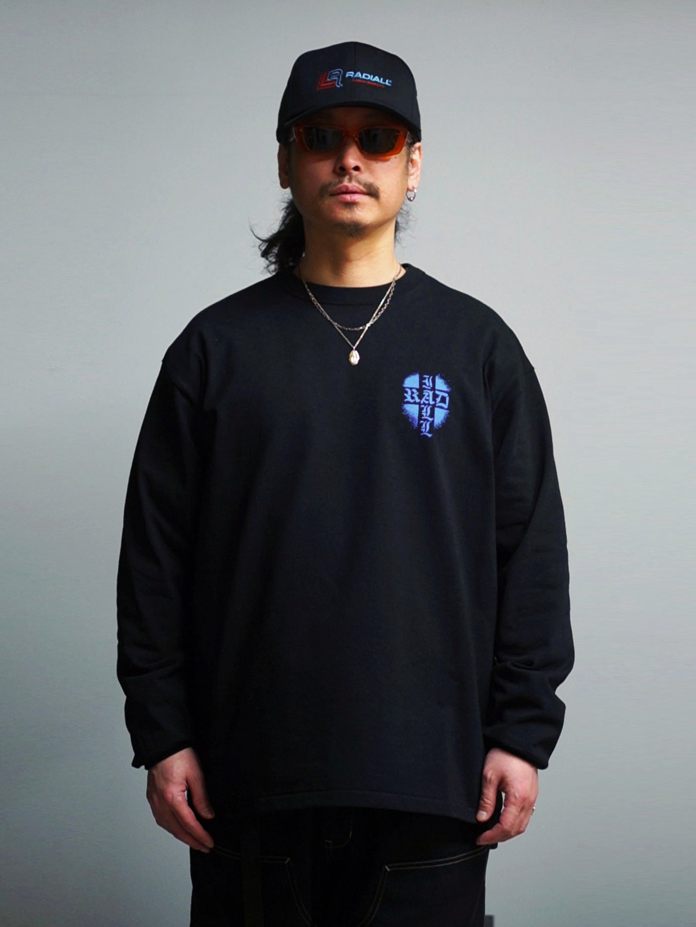 【1.31 (Sat) 12:00 Release】RADIALL | Road Charm - CREW NECK T-SHIRT L/S - Black