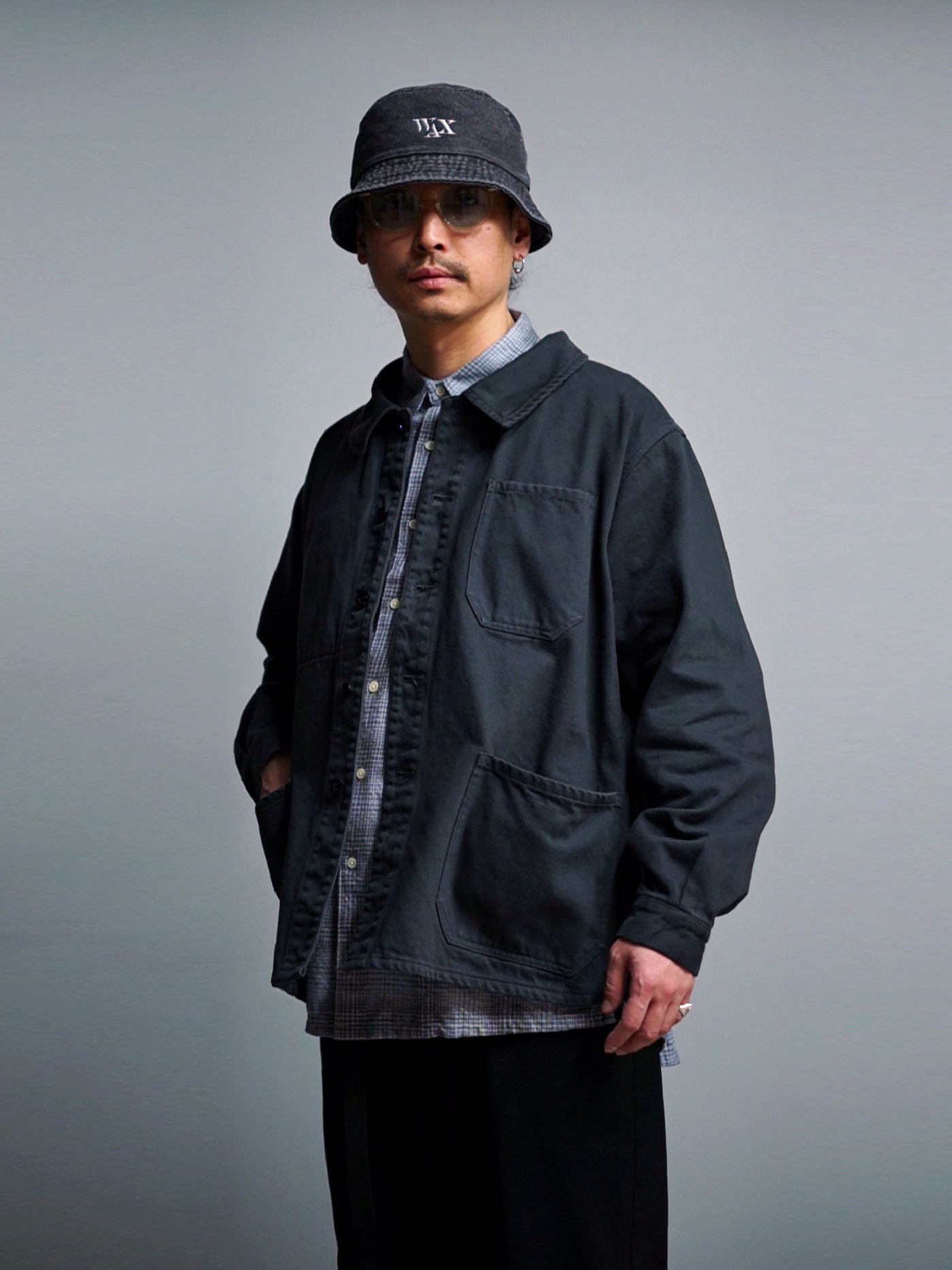【3.20 (Fri) Release】WAX | French Work Jacket - Charcorl
