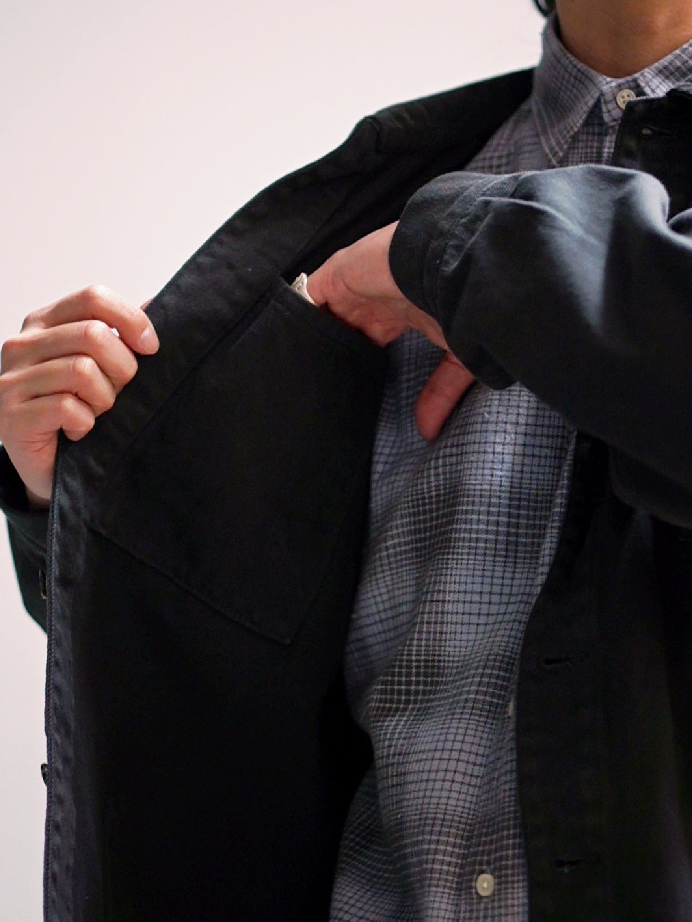 【3.20 (Fri) Release】WAX | French Work Jacket - Charcorl