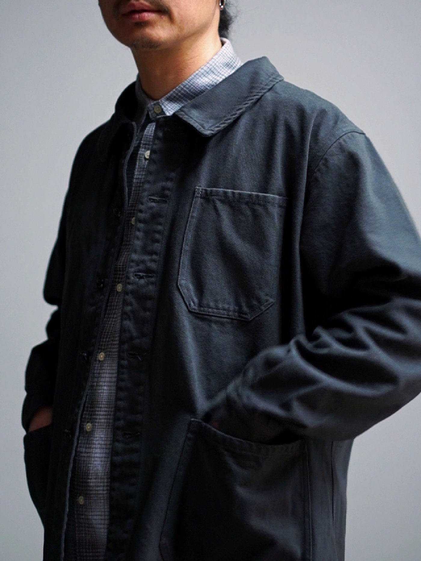 【3.20 (Fri) Release】WAX | French Work Jacket - Charcorl