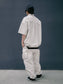 FLUTTER | T/C Open Collar S/S Work Shirts - Light Beige