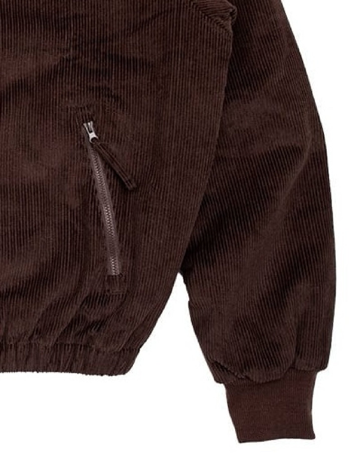 FLUTTER | Corduroy Padded Bomber Jacket - Brown