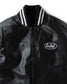 GOOD HELLER | LIGHT LEATHER AWARD JACKET - Black