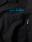 GOOD HELLER | OPEN COLLAR LETTERING S/S SHIRT - Black