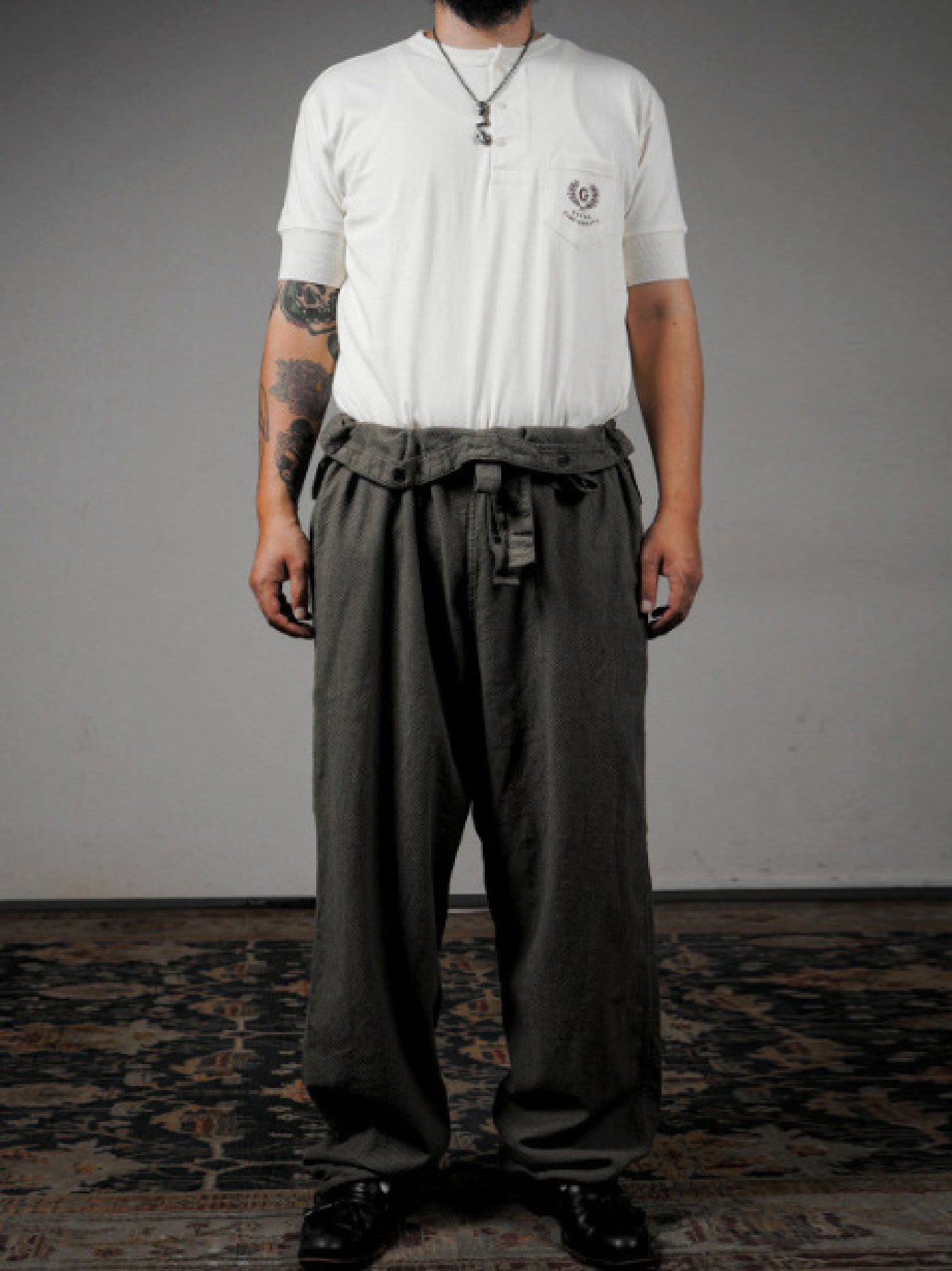 BY GLADHAND | GLAD RAW Phoenix - TAP TROUSERS / BYGH6106 - Black