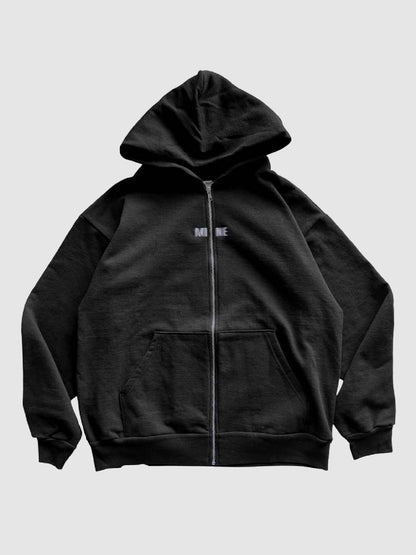 【1.24 (Sat) 12:00 Release】MINE USA | Embroidery Zip Up Hoodie - Black