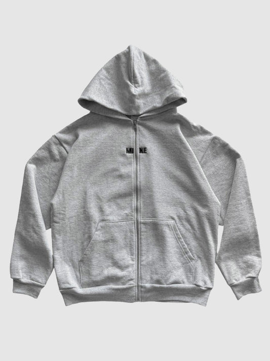 【1.24 (Sat) 12:00 Release】MINE USA | Embroidery Zip Up Hoodie - Ash Gray