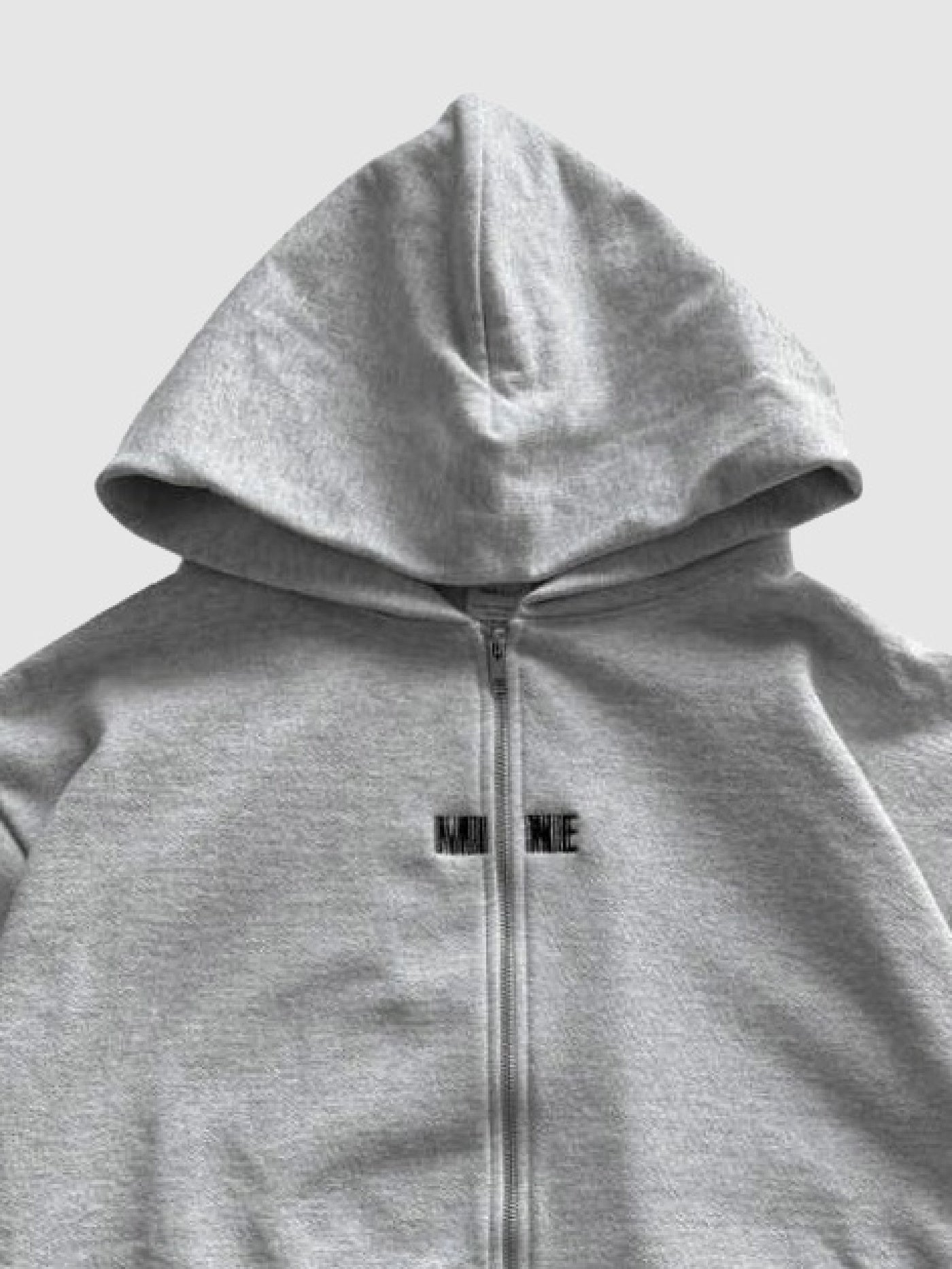 【1.24 (Sat) 12:00 Release】MINE USA | Embroidery Zip Up Hoodie - Ash Gray