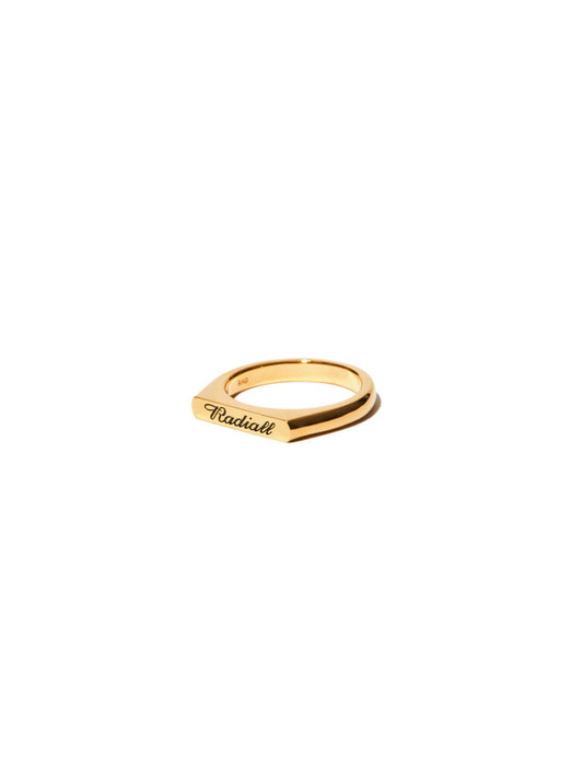 RADIALL | SCRIPT PINKY SIGNET RING - 18K Plated