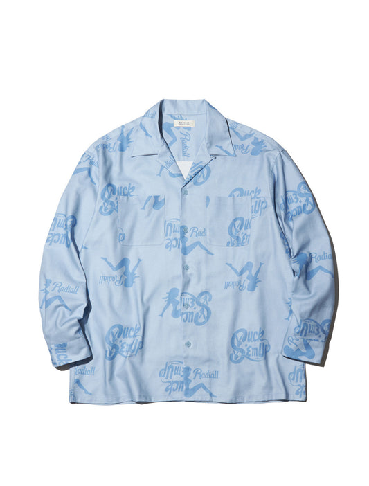 RADIALL | CHROME LADY - OPEN COLLARED SHIRT L/S - Light Blue