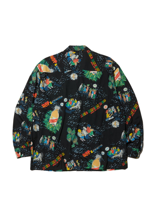 RADIALL | HOT DUB - OPEN COLLARED SHIRT L/S - Black
