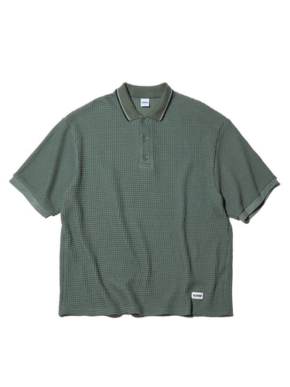 RADIALL | BIG WAFFLE - POLO SWEATSHIRT S/S - Sage Green