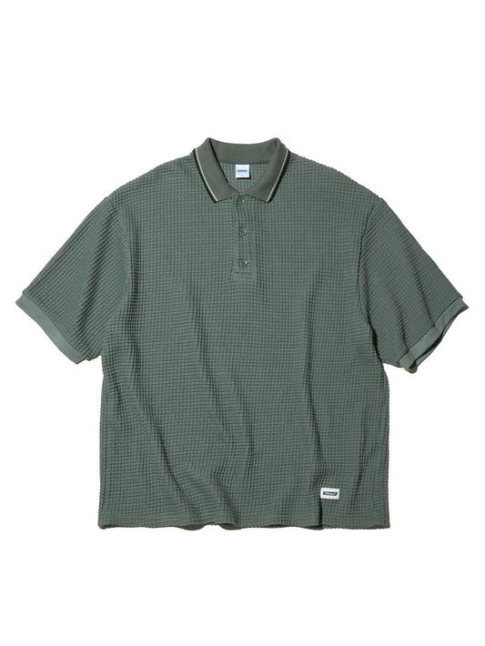 RADIALL | BIG WAFFLE - POLO SWEATSHIRT S/S - Sage Green