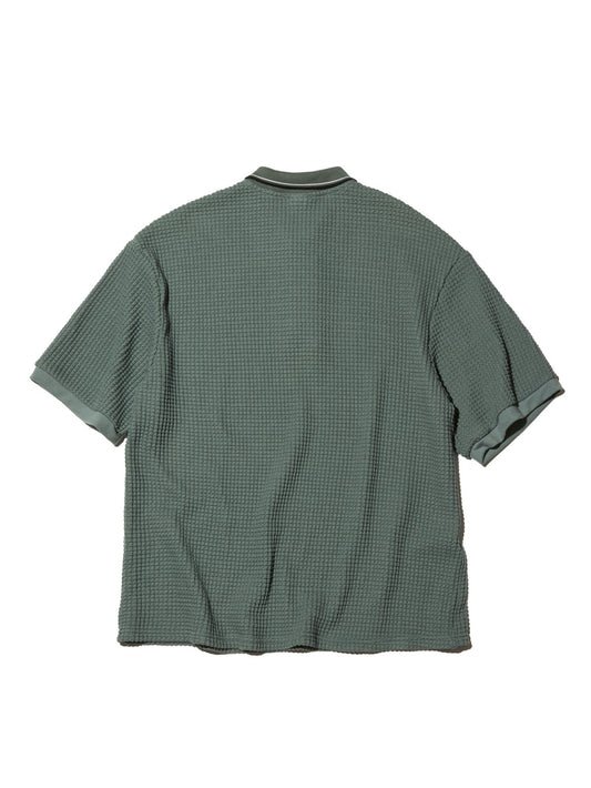 RADIALL | BIG WAFFLE - POLO SWEATSHIRT S/S - Sage Green