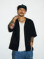 RADIALL | FLAMES OPEN COLLARED SHIRT S/S - Black
