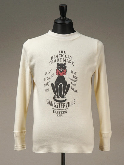 GANGSTERVILLE | BLACK CAT MARK - L/S T-SHIRTS - White