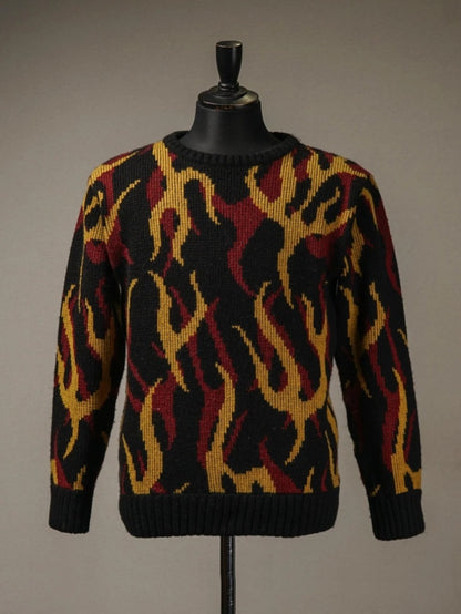 WEIRDO | PSYCHO FLAMES - SWEATER - Black