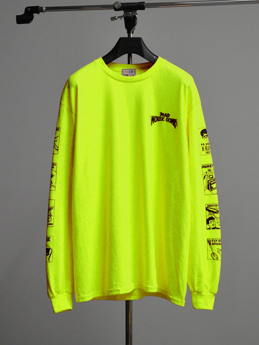 MAD MOUSE COMIC | 6th Anniversary L/S Tee - Safety Green