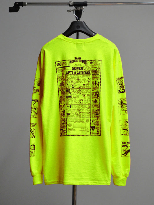 MAD MOUSE COMIC | 6th Anniversary L/S Tee - Safety Green