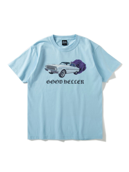 GOOD HELLER | CAR & ROSE S/S T-SHIRT - Light Blue