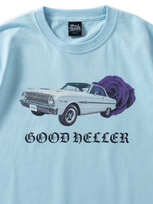 GOOD HELLER | CAR & ROSE S/S T-SHIRT - Light Blue