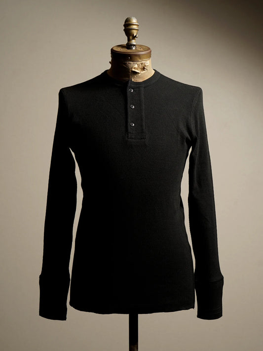 GLADHAND & Co. | WAFFLE HENRY L/S T-SHIRTS - Black