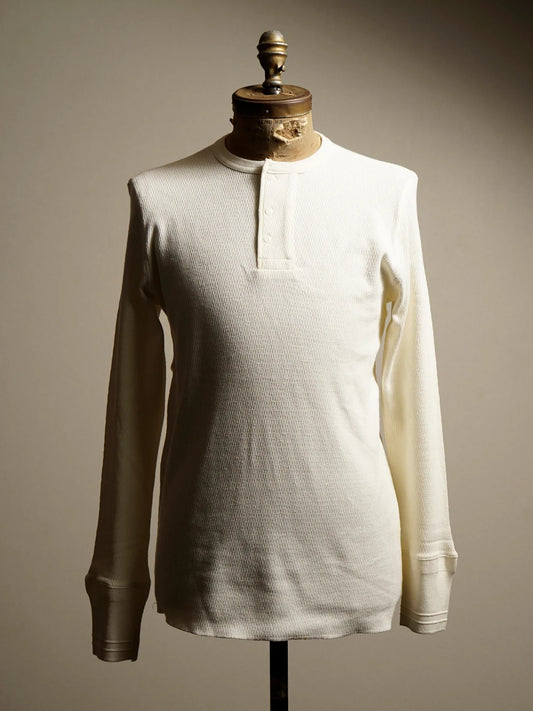 GLADHAND & Co. | WAFFLE HENRY L/S T-SHIRTS - White
